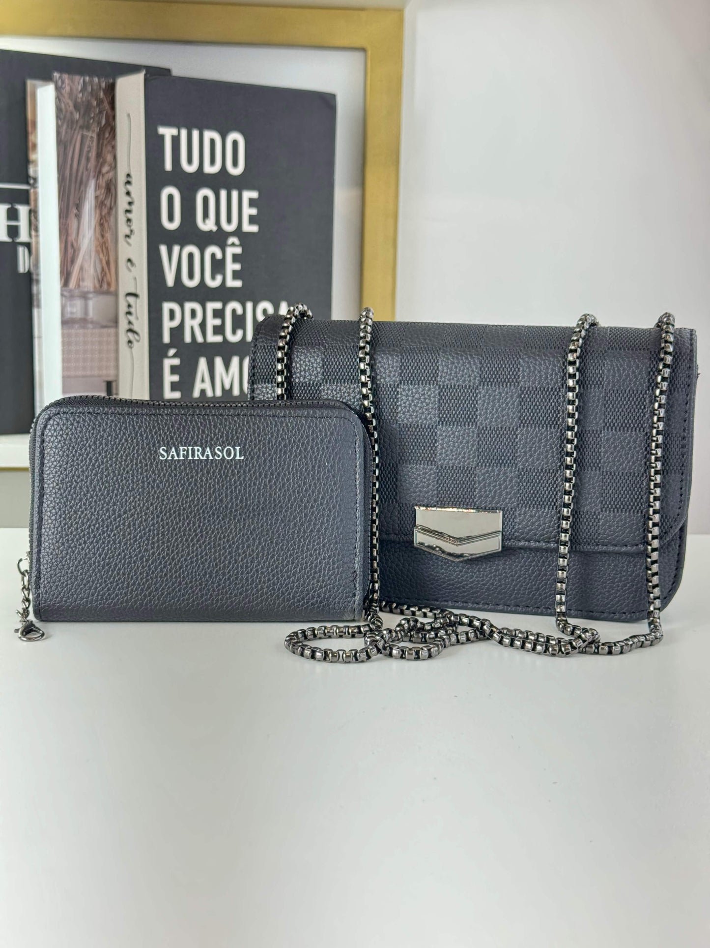 Kit Bolsa + Carteira Safira
