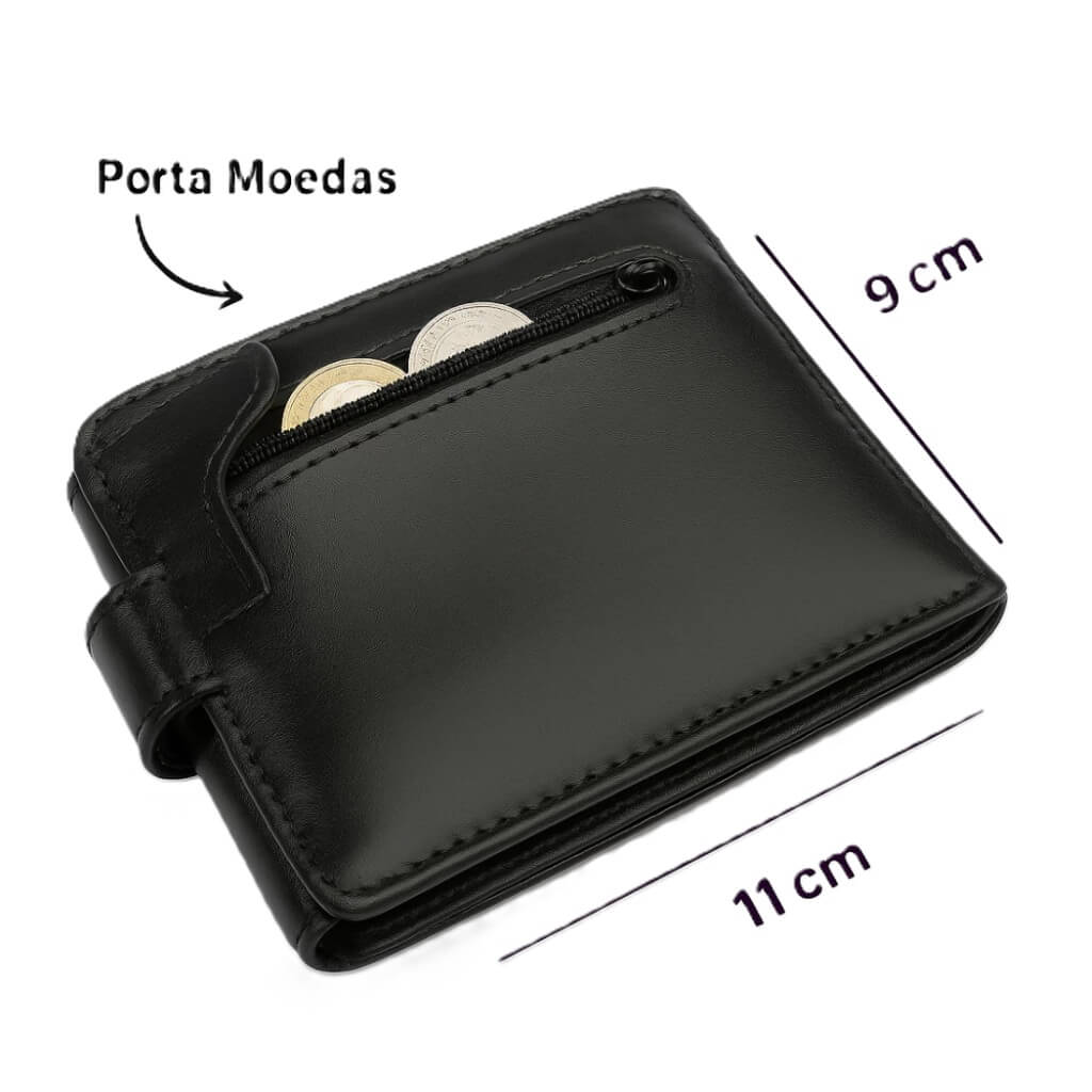 kit Carteira Couro Legitimo + Cinto Dupla Face