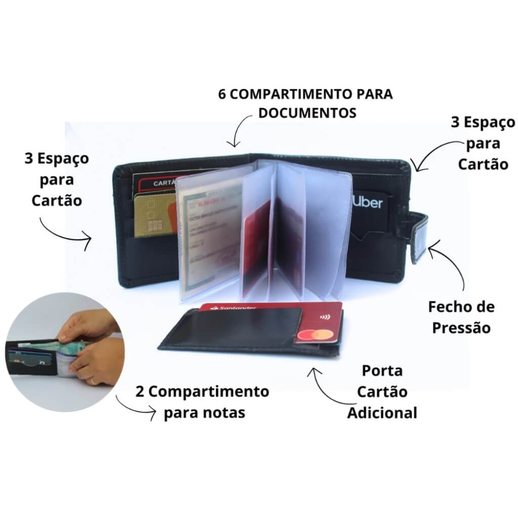 kit Carteira Couro Legitimo + Cinto Dupla Face